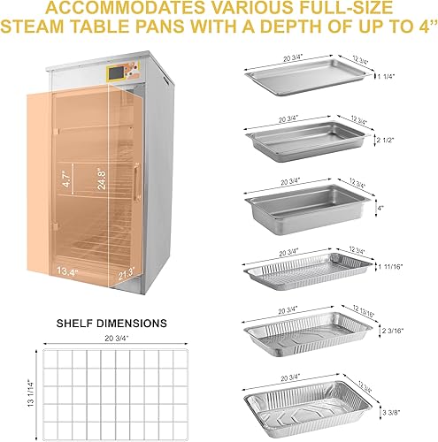 Miniatura 5 de Ventilador eléctrico de 5 estantes circulado, calentador de alimentos para sostener sartenes de mesa de vapor de 4 pulgadas de profundidad de tamaño