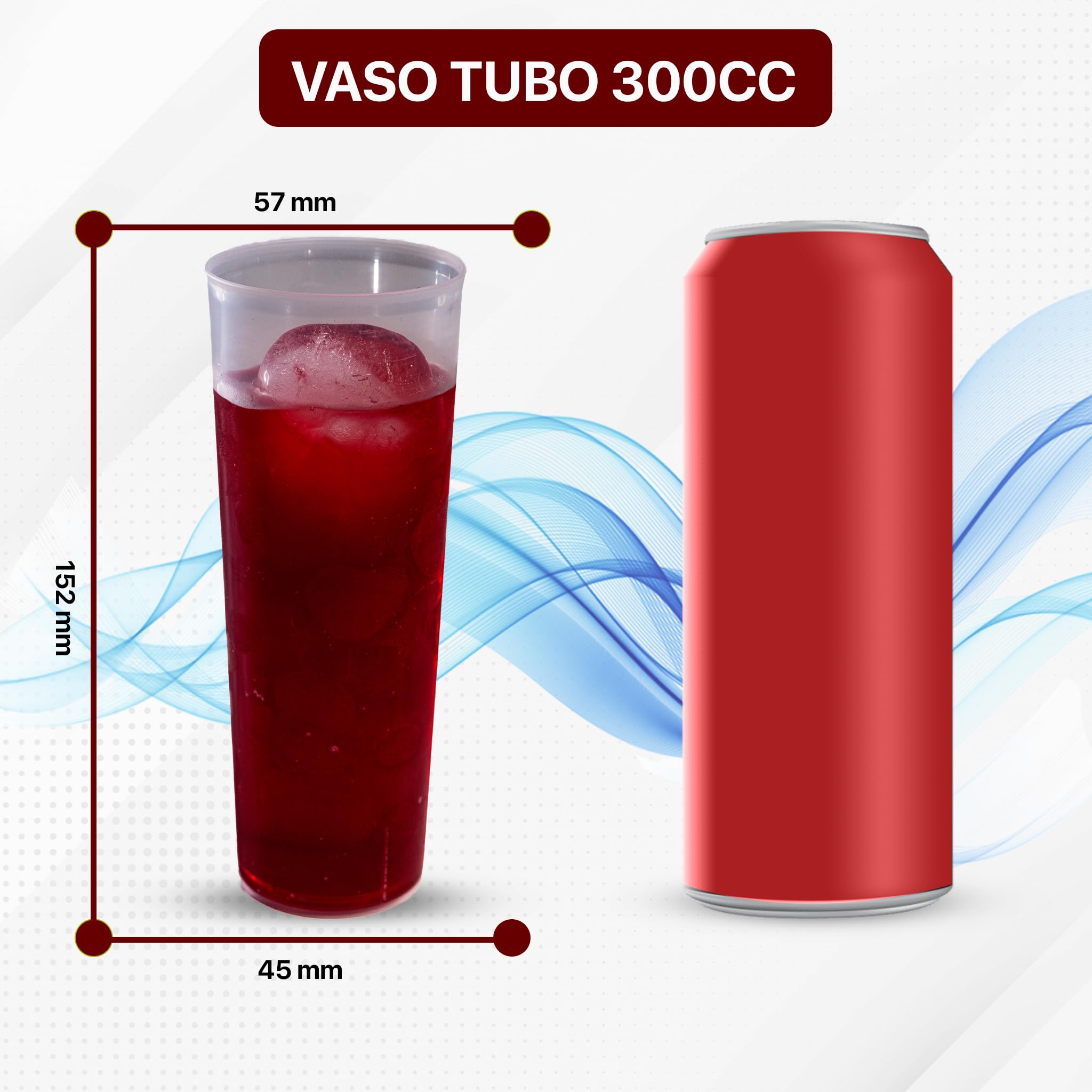 TUKA - 1000 Vasos Reutilizables Tubo de 300 ML - Plástico Duro Resistente - Ecológicos - Libre de BPA - Para Fiestas, Eventos, Copas, Gin Tonic, Cubata - Vasos Grandes (1000)