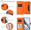 Funda para teléfono compatible con ZTE Nubia Neo 5 GT 5G Naranja | Con tarjetero, billetera con cierre, broche magnético y tapa abatible 7