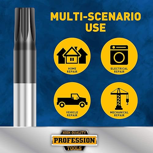 Miniatura 7 de Amartisan Juego de destornilladores Torx extra largos de 6 piezas, longitud 12 pulgadas (11.811 in) T10 - T30, juego de destornilladores de estrella