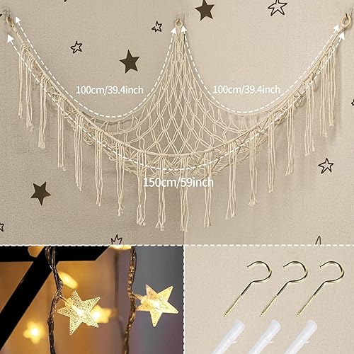 Miniatura 2 de Red o hamaca grande para animales de peluche, hamaca de juguete de 55 pulgadas, soporte de red colgante de esquina para almacenamiento de animales,