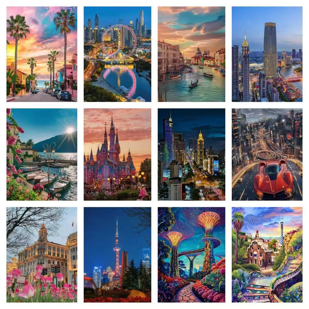 Amazon.com: Elariontha 12 Pack Diamond Painting Kits for Adults, World ...