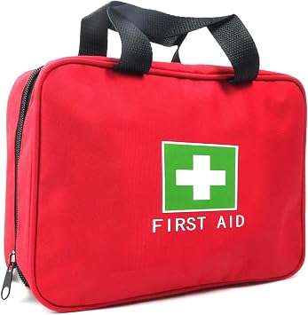 Red First Aid Bag Empty Travel Rescue Pouch Medical Bags First Responder Storage Compact Survival Medicine Emergency Bag for Car Home Office Kitchen Sporting Outdoor Zipper MHS