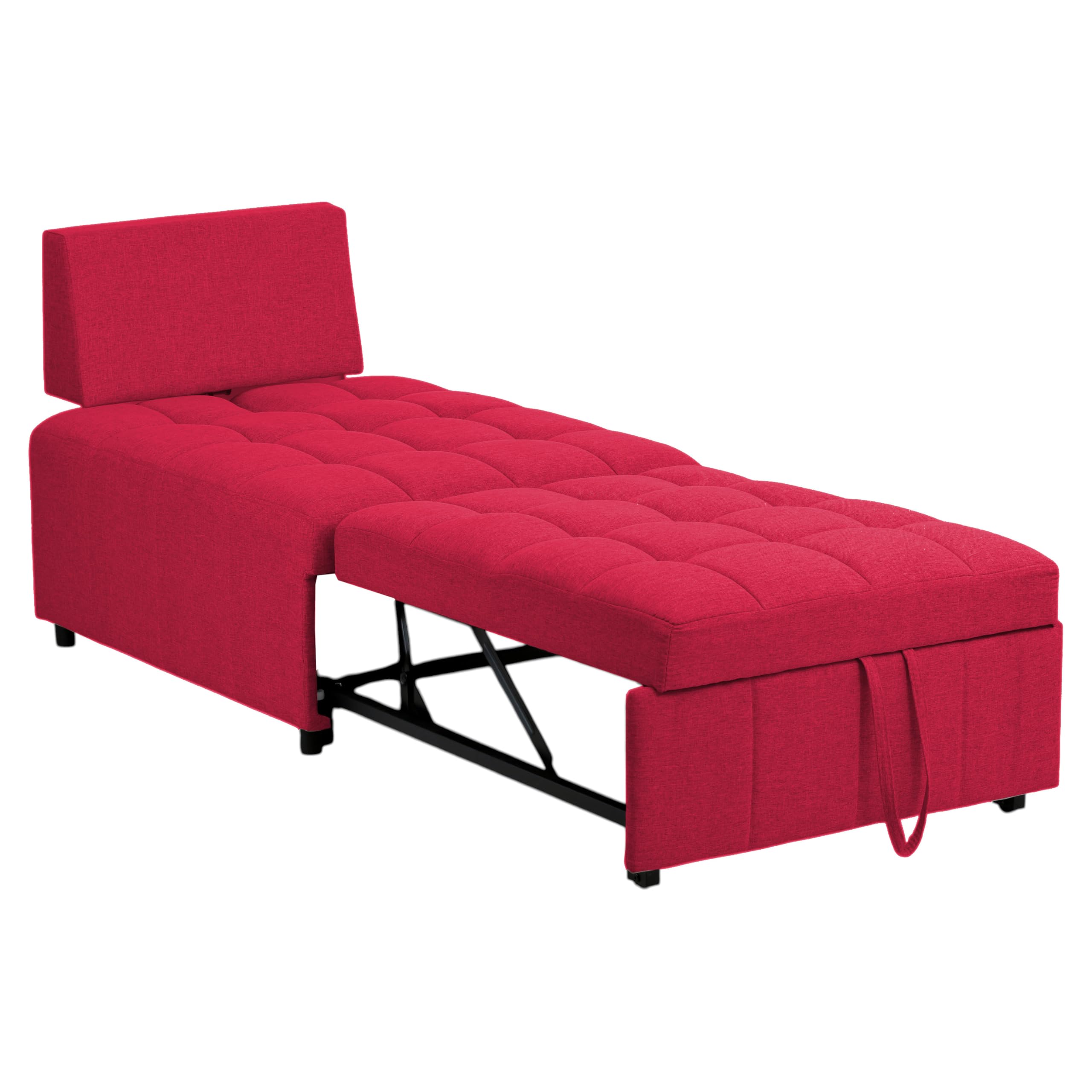 Totò Piccinni Poltrona Letto READY pronto letto con Cuscino (Tessuto Rosso)