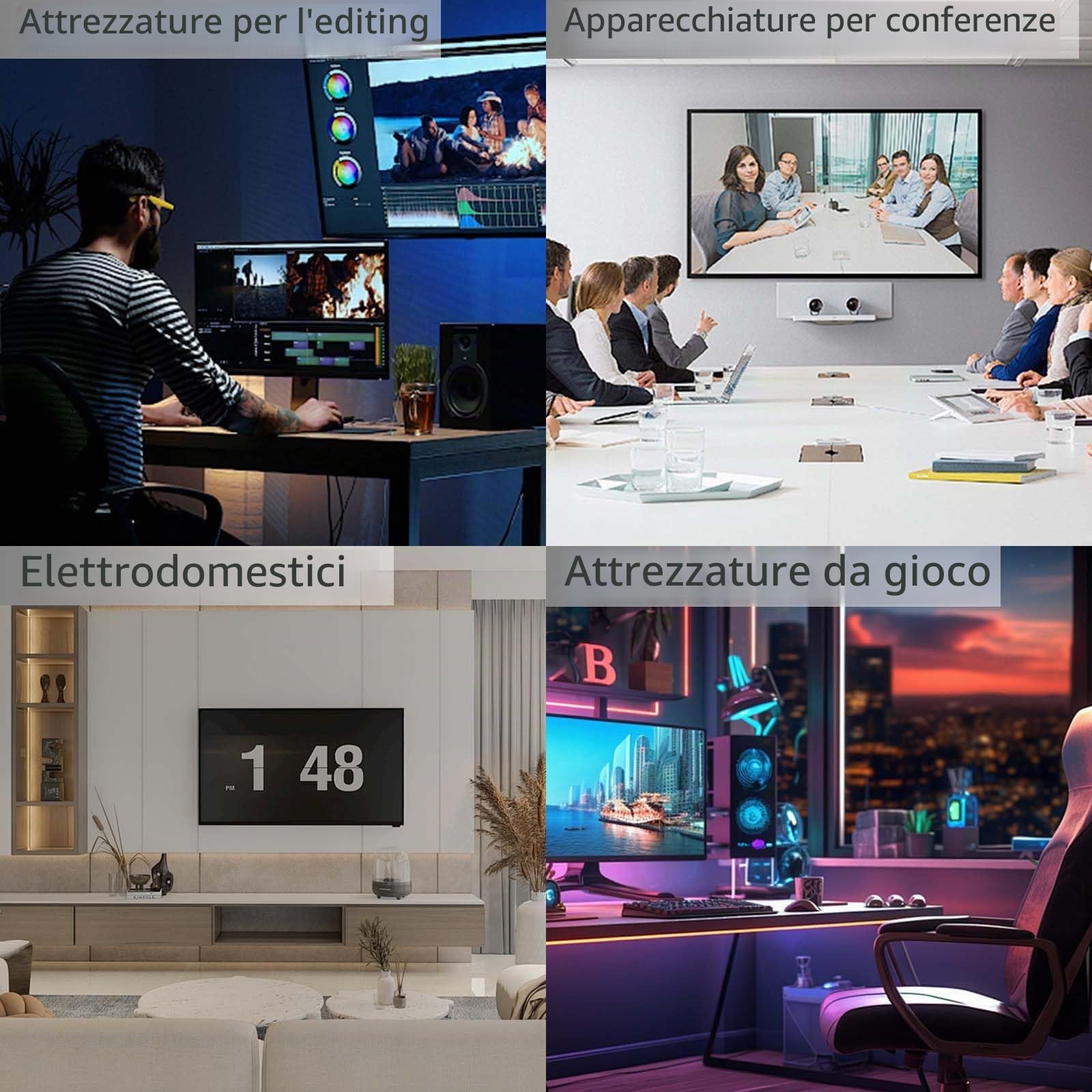 Interruttore Audio,Selettore audio stereo 4 in 1 uscita,Selettore audio stereo,Switch Audio Commutatore,Commutatore AV,Quattro in entrata e una in uscita, adatti per DVD, console di gioco