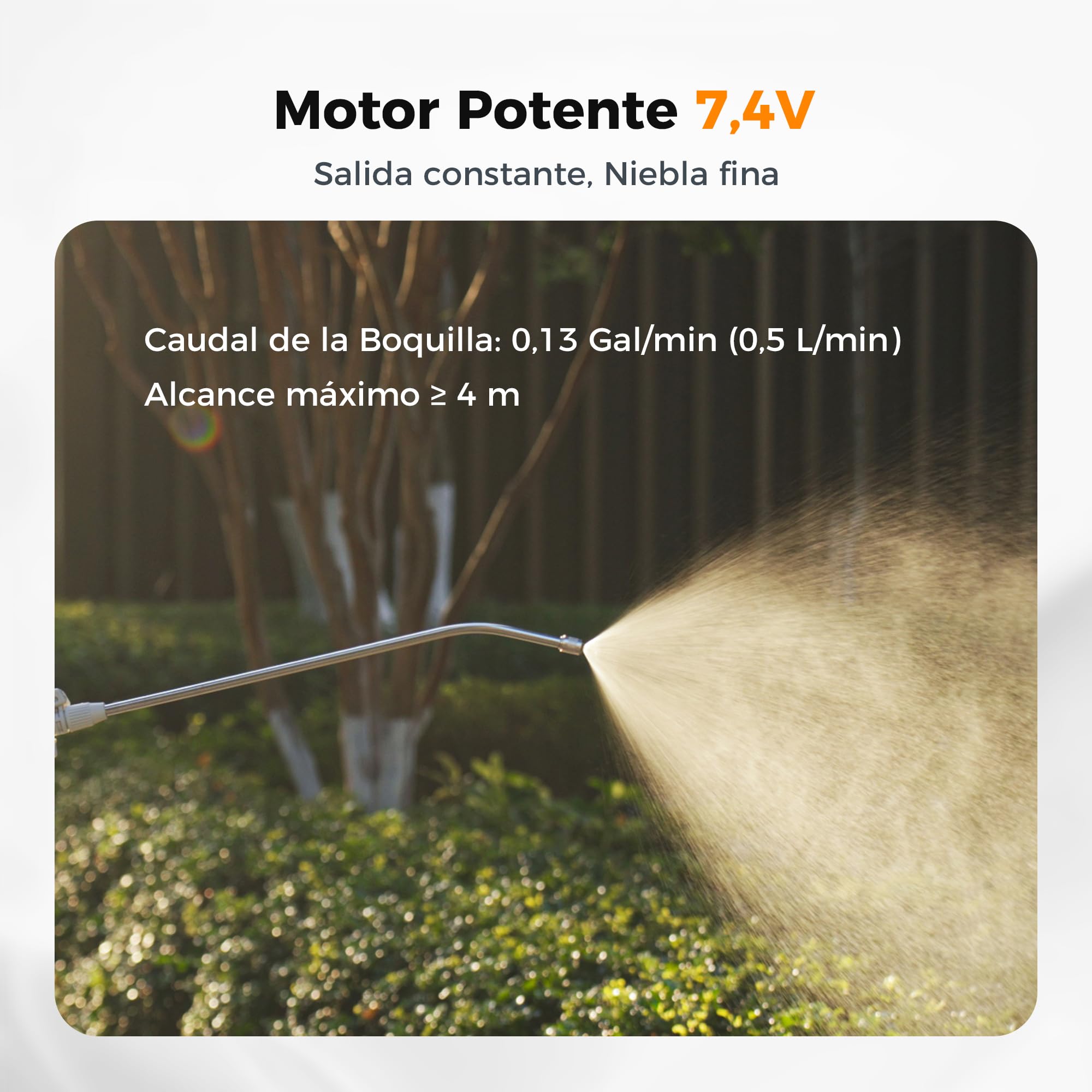 Diivoo Pulverizador Eléctrico de Jardín 5L, Boquilla Ajustable (Niebla/Chorro), Depósito Graduado,Correa Ajustable, Batería Recargable 2000mAh, Pulverizador a Presión Portátil para Plantas y Exterior