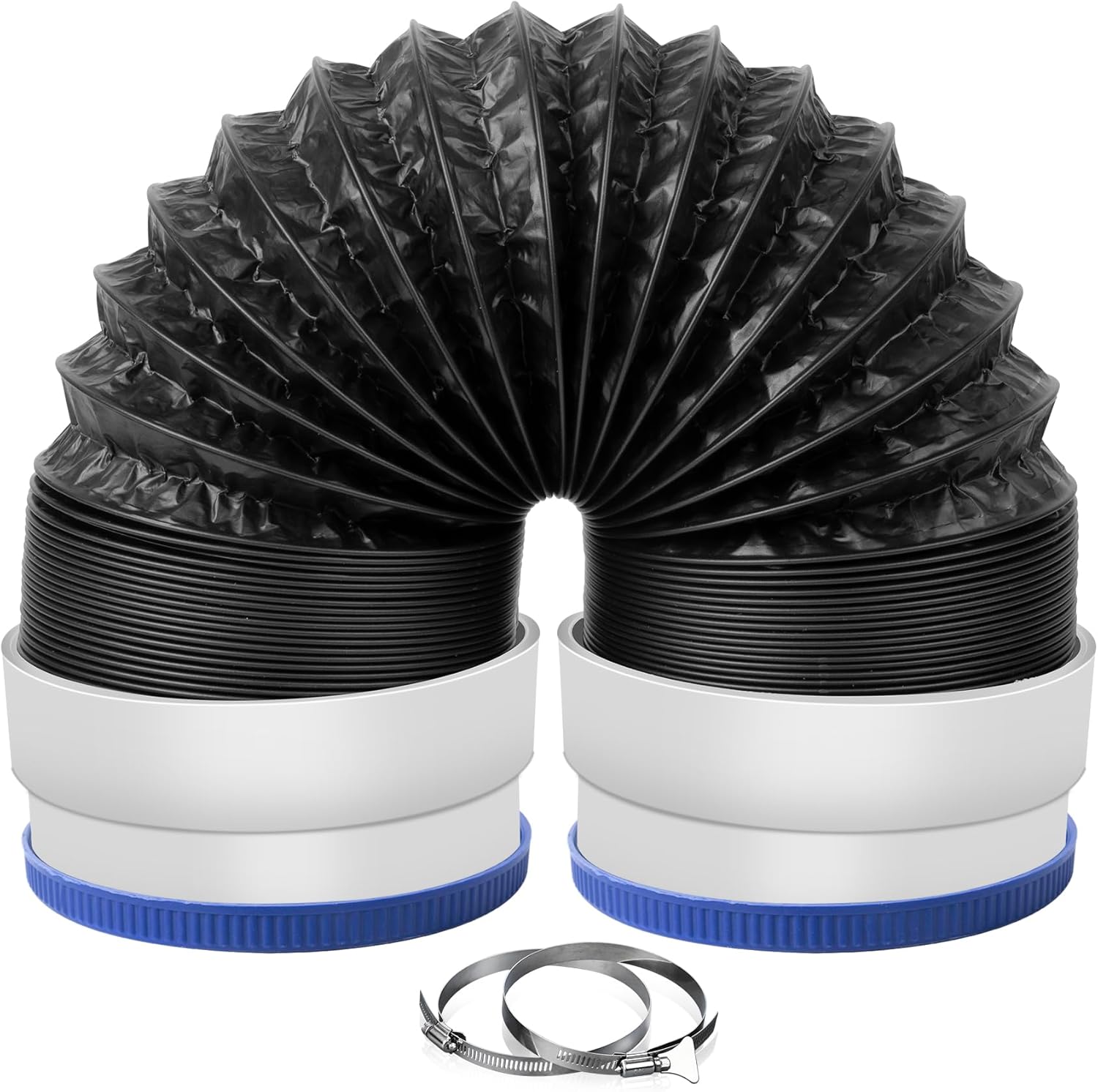 Builimeer 4 Inch Flexible Dryer Vent Hose 3FT - 6-Layer Aluminum Duct with Rubber Seals, Heat-Resistant Clamps for Tight Spaces