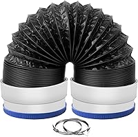 Builimeer 4 Inch Flexible Dryer Vent Hose 3FT - 6-Layer Aluminum Duct with Rubber Seals, Heat-Resistant Clamps for Tight Spaces