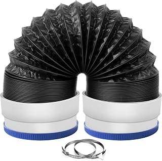 Builimeer 4 Inch Flexible Dryer Vent Hose 3FT - 6-Layer Aluminum Duct with Rubber Seals, Heat-Resistant Clamps for Tight Spaces