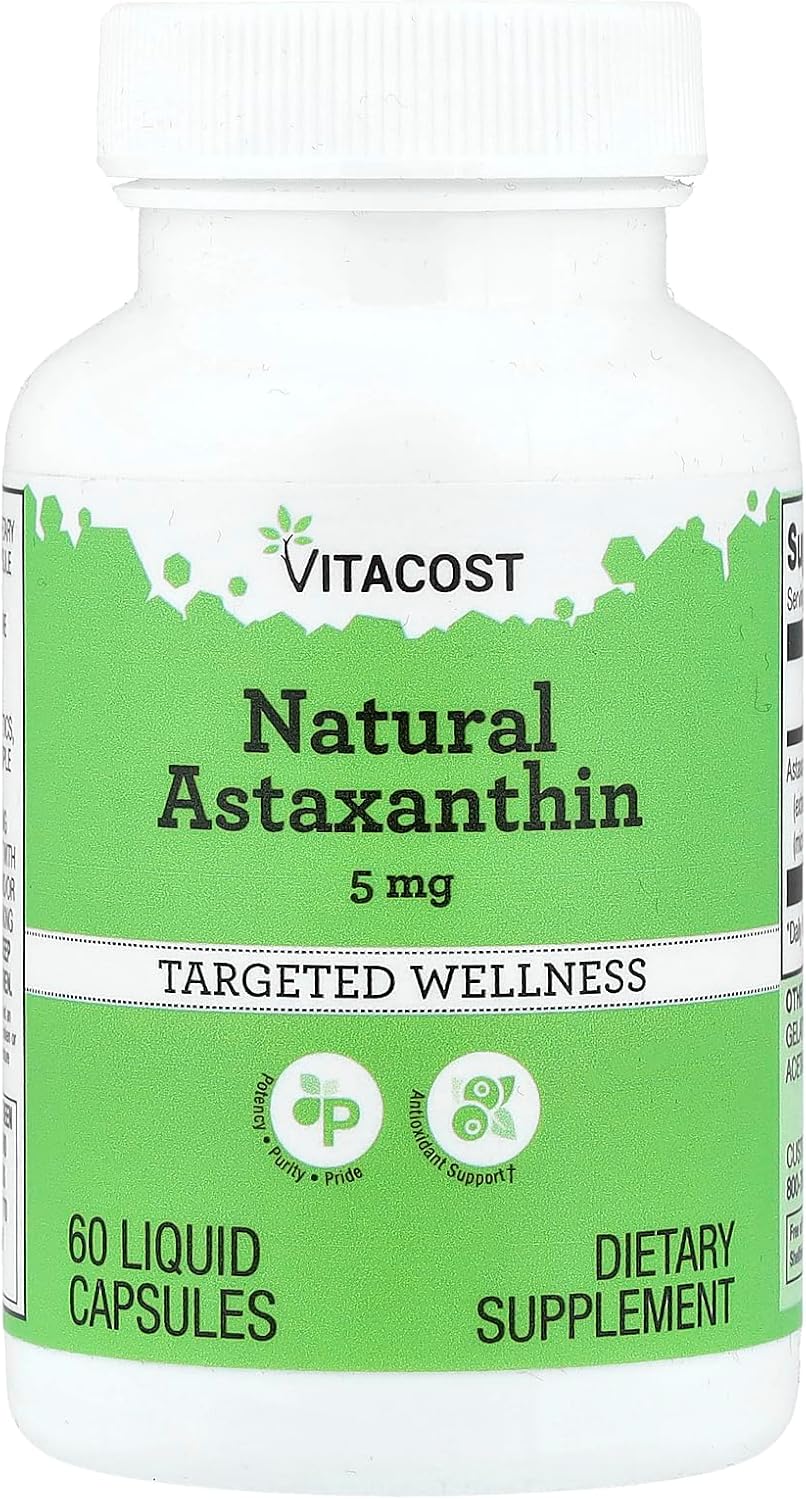 Vitacost Natural Astaxanthin, 5 mg, 60 Liquid Capsules