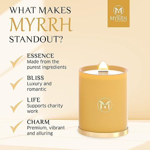 Miniatura 7 de MyrrhUSA - Vela perfumada de madreselva  Cera de soja natural de 15 onzas con mecha de madera agrietada y aceites esenciales  80 horas de combustión