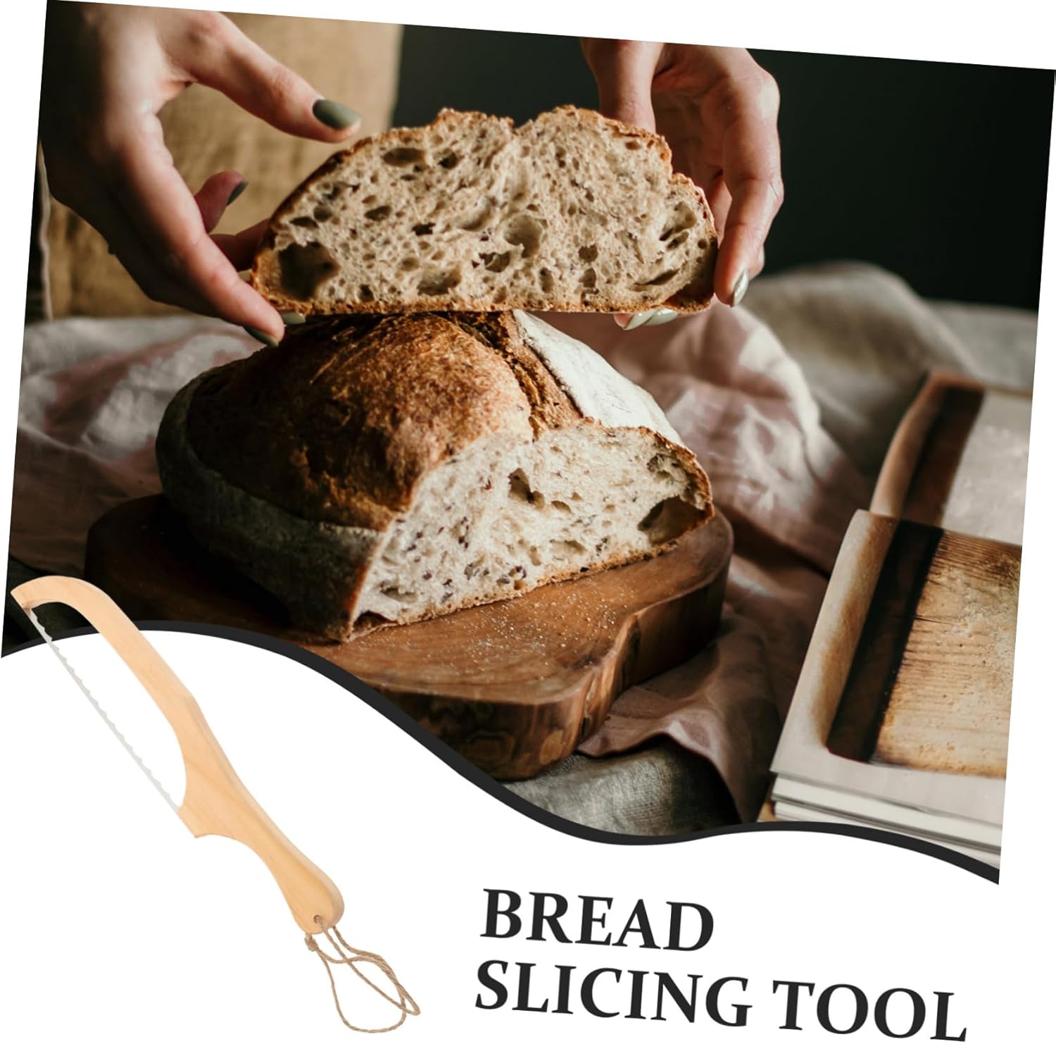 Bread Cutter Toast Tool Stainless Steel Slicer Reusable Great for Baking Cookies Pies Cakes