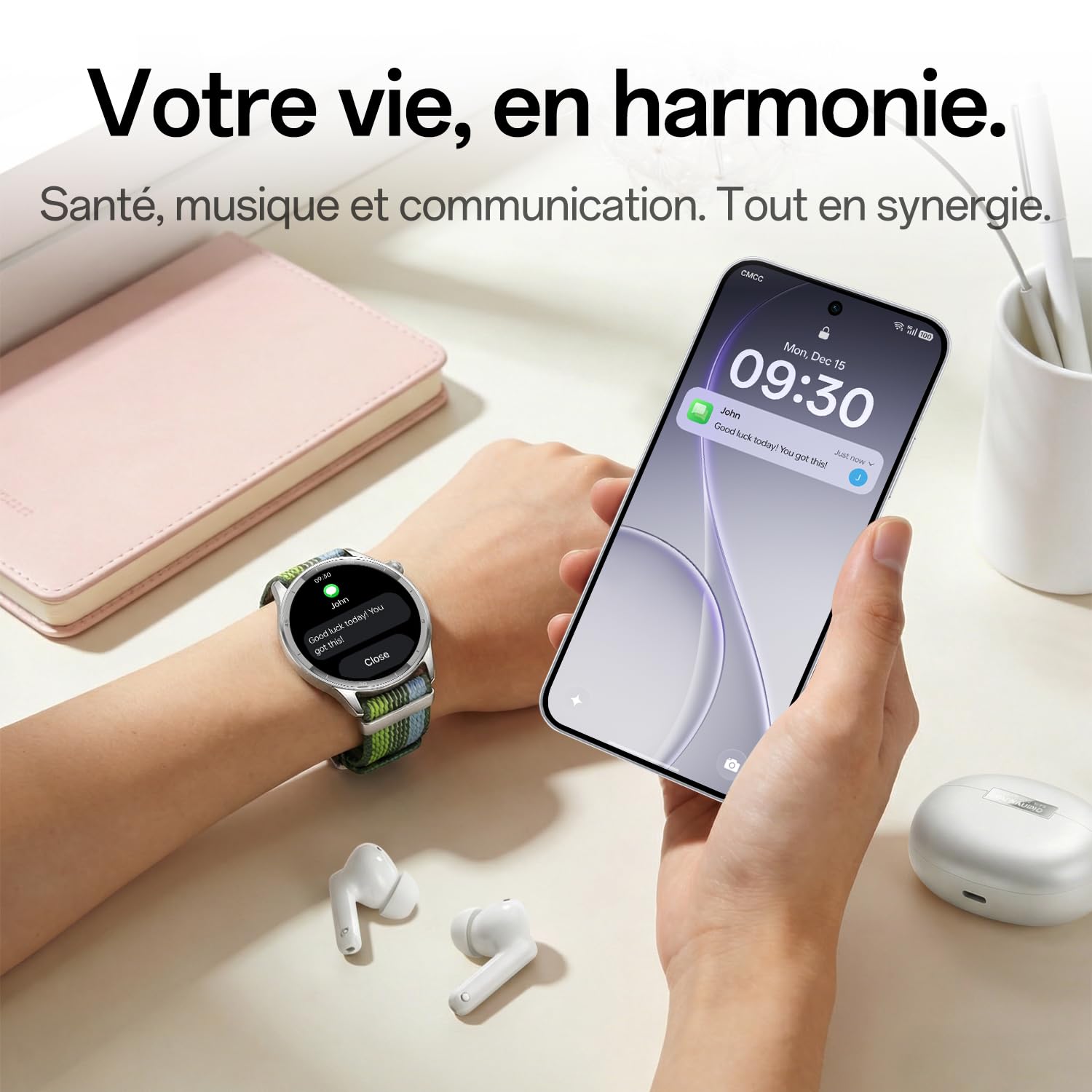 OPPO Watch S Montre ECG Acier 10Jours 3000Nits AMOLED, Silver Gleam