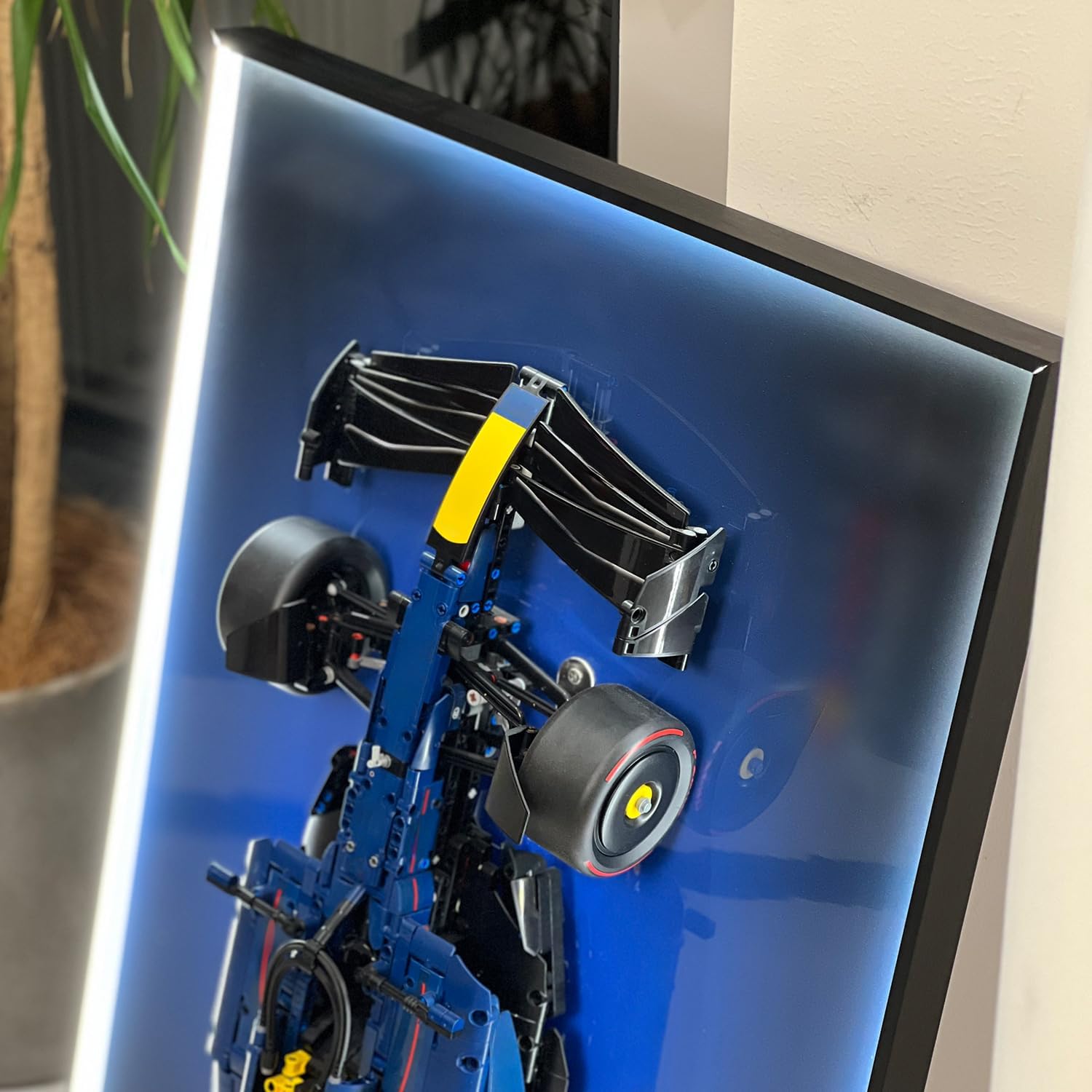 iLuane Display Wallboard for LEGO Technic Racing RB20 42206 Model Car Building Sets, Adult Collectibles Wall Mount, Room or Office Decor, Built-in LED Lighting (No Car Included)