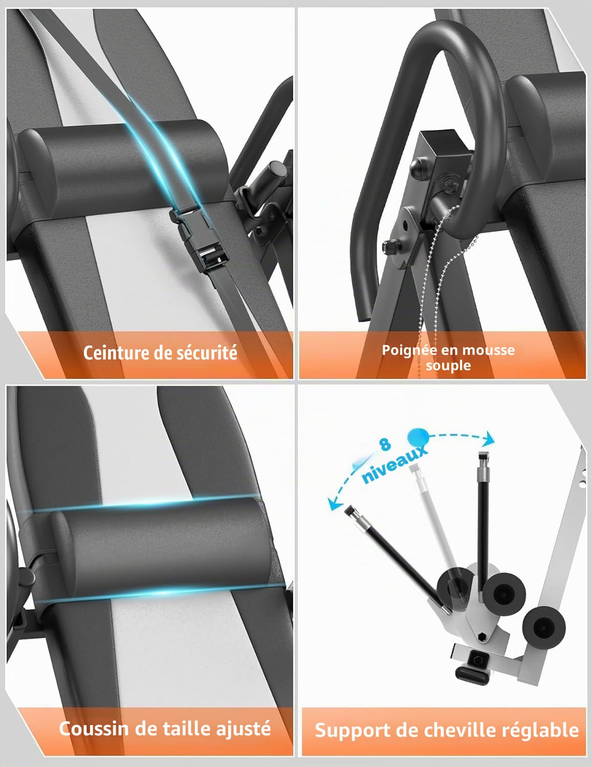 YOLEO Gravity Table d'inversion Robuste avec appuie-tête réglable et Ceinture de Protection pour soulager la Douleur