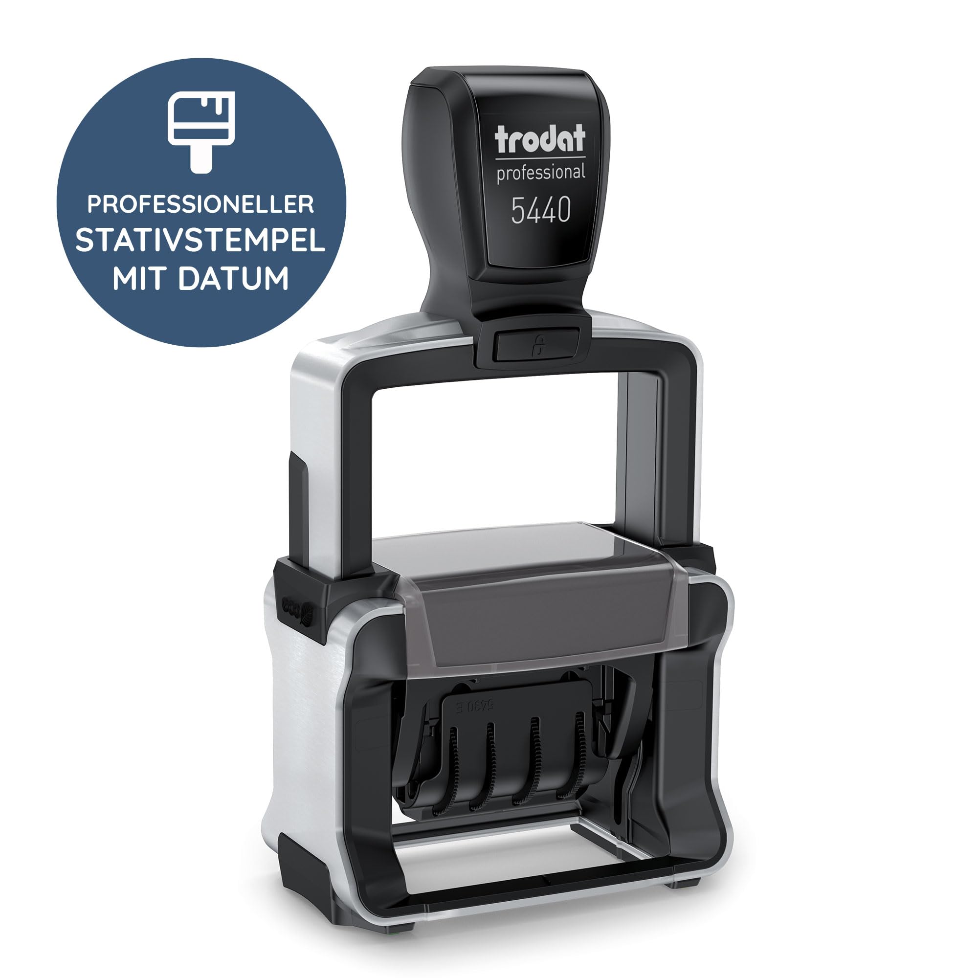 Trodat – Professional 5440 custom Datumsstempel mit Wunschtext personalisieren – selbstfärbender Stempel zur korrekten Beschriftung von Dokumenten, Belegen, Rechnungen & Co (49 x 28 mm | 4 Zeilen)