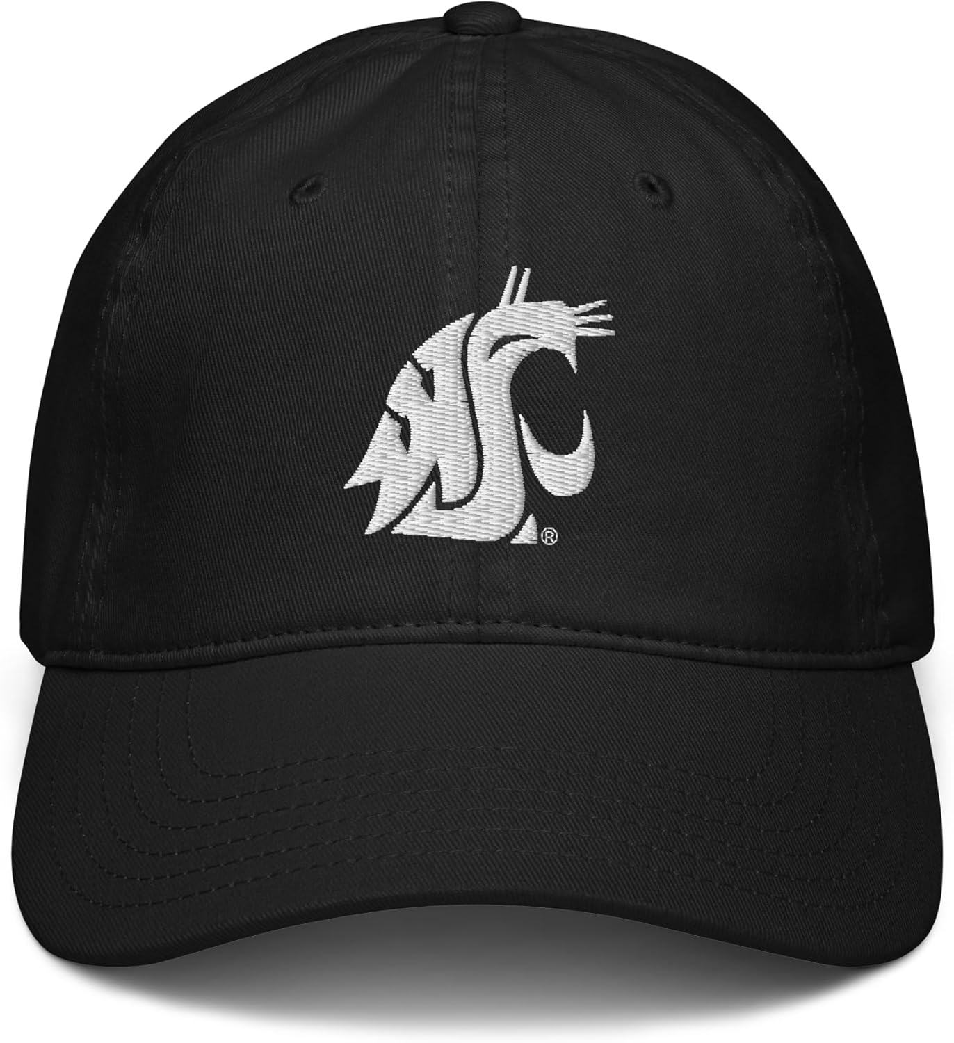 Washington State Cougars Icon Black Officially Licensed Adjustable Baseball Hat