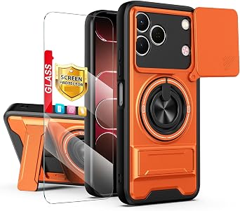Compatible Tecno Spark 50 4G Case, with 1*Screen Protector, Orange