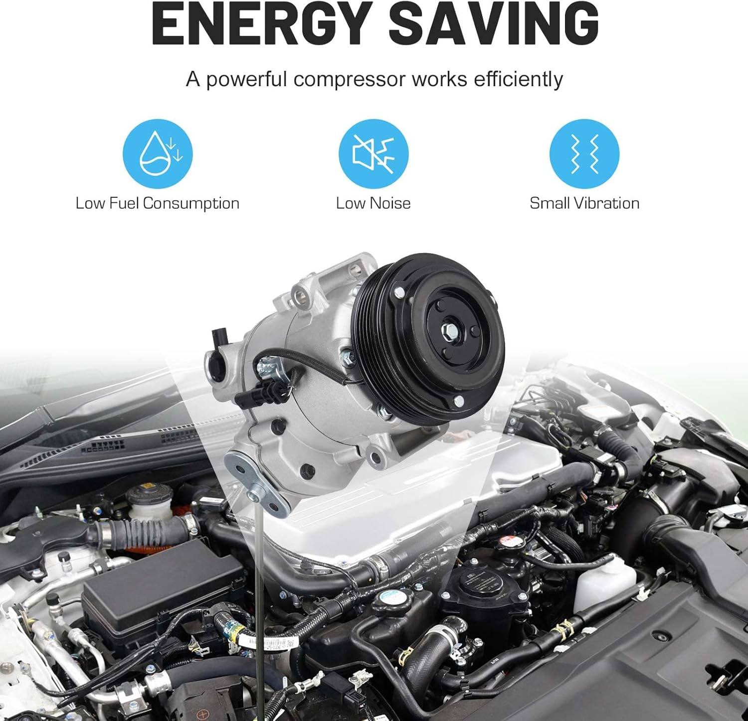 New AC Air Condition Compressor with Clutch for Chevrolet Cruze 2012-2016 1.4L, for Chevy Cruze Limited 2016-2016 1.4L 12 13 14 15 16 6512823, 5512823, 7512823