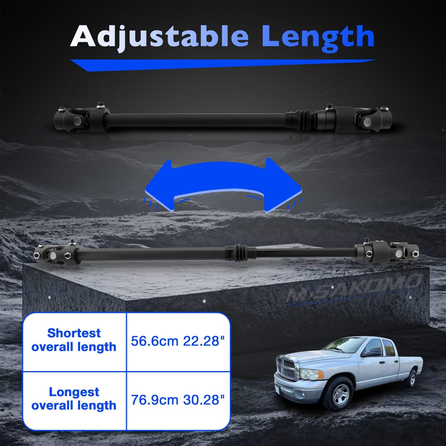 Telescopic Steering Column Shaft Compatible with 1995-2002 Full Size Dodge Truck Ram 1500 Ram 2500 Ram 3500 Heavy Duty Telescopic Steering Shaft Replace # 000950