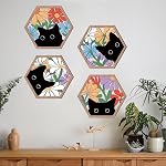 IARTTOP 4PCS Boho Flower Wood Wall Art,Abstract Flower Market Wooden Wall Hanging Decor,8”x10”Colorful Matisse Wall Art Framed,Minimalist Floral Botanical Art Print for Girls Bedroom Living Room Office