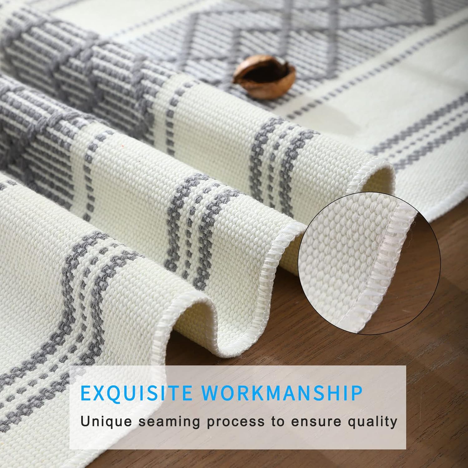 LUFEIJIASHI Elegant Thick placemats for Dining Table Decor Farmhouse Heat Resistant Table Place mats Set of 4 Quality Woven Cloth Placemats Washable Dinner mats (Grey, 4)