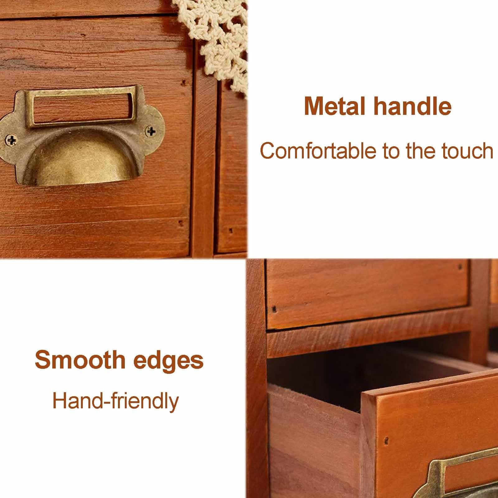 Armario de boticario, pequeño Mueble para Guardar Objetos Curiosos, boticario de sobremesa con 14 cajones, Caja de Almacenamiento de Madera para organizar Hierbas, bolsitas de té(Blue)
