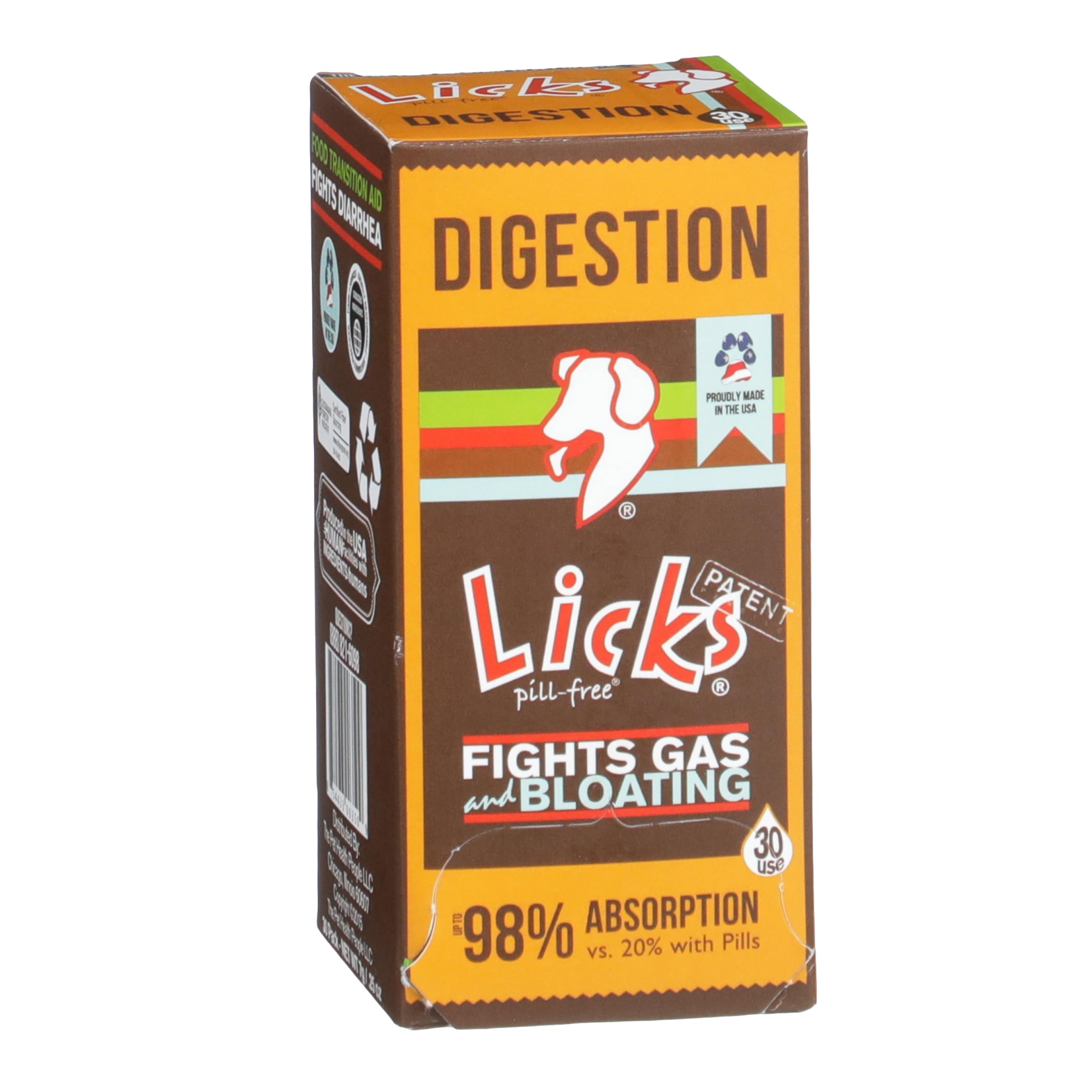 Licks - Dog Digestion - Enzymes to Help Ease Digestion - LiquiPaks - 30 Use