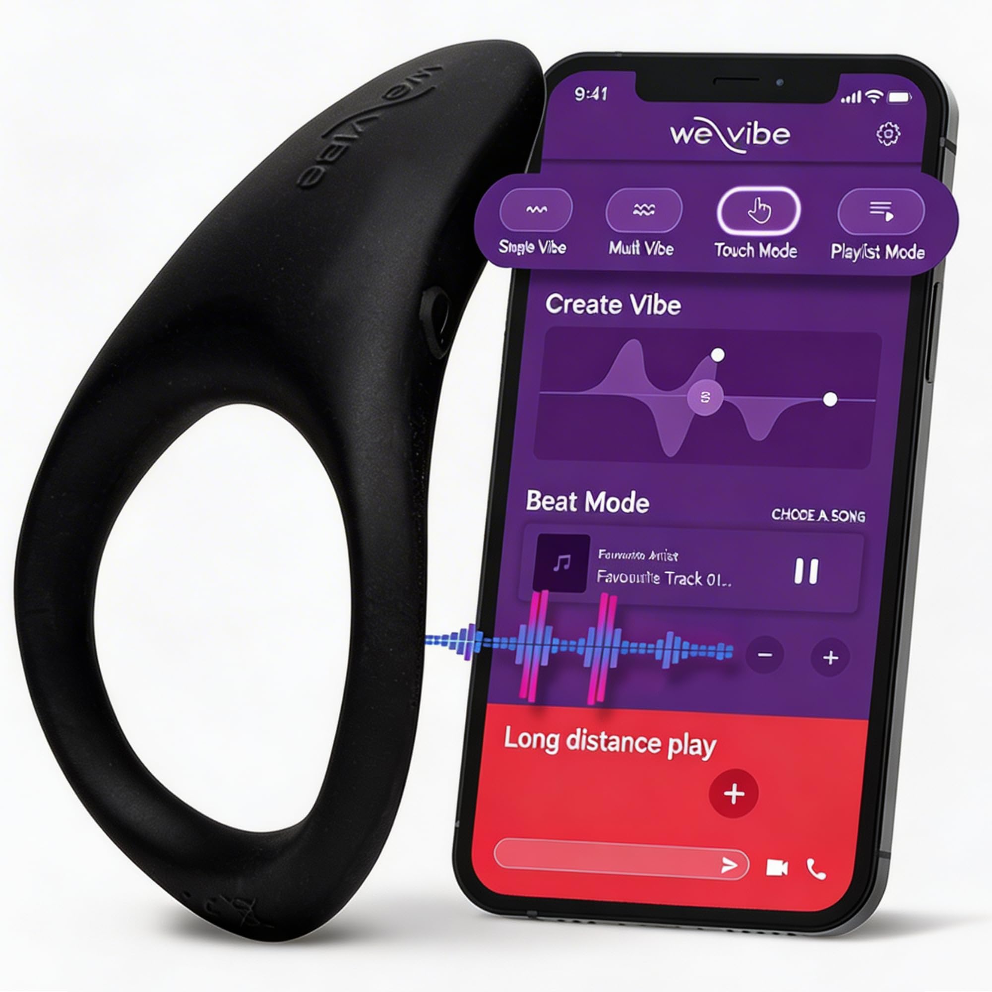 We-Vibe Verge 2 Anillo Vibrador Pene Impermeable Clítoris App para Hombres | Impermeable, silicona suave, control por app, silencioso, motor potente, diseño discreto, uso cómodo