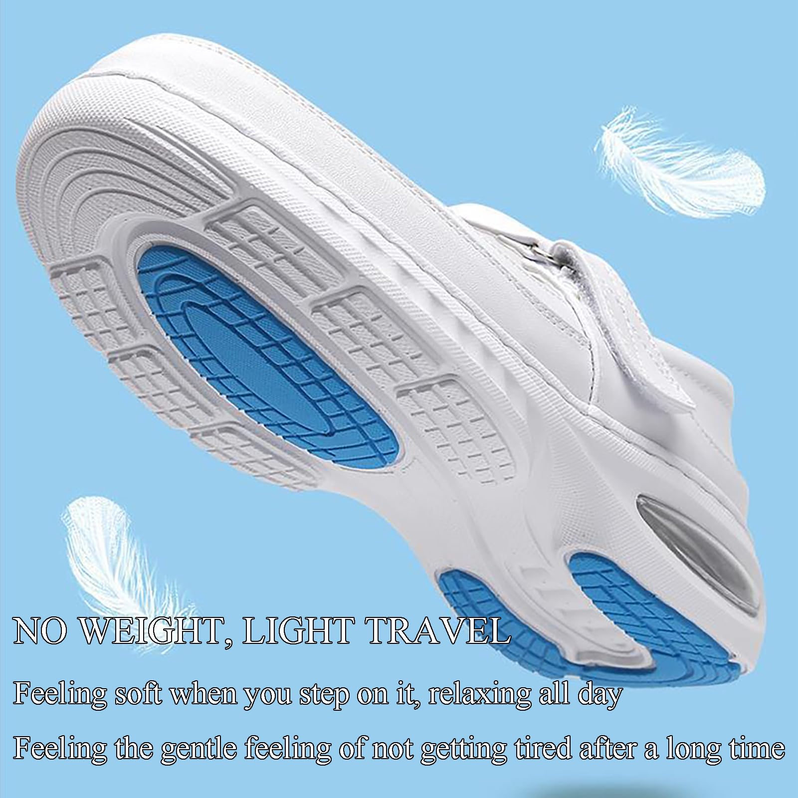 Zapatos de Trabajo para Mujer - Zapatos médicos Transpirables de EVA con Suela Suave y Suela Gruesa - Zapatos de Trabajo Ligeros y cómodos, Ideales para enfermería,White 2,39 EU
