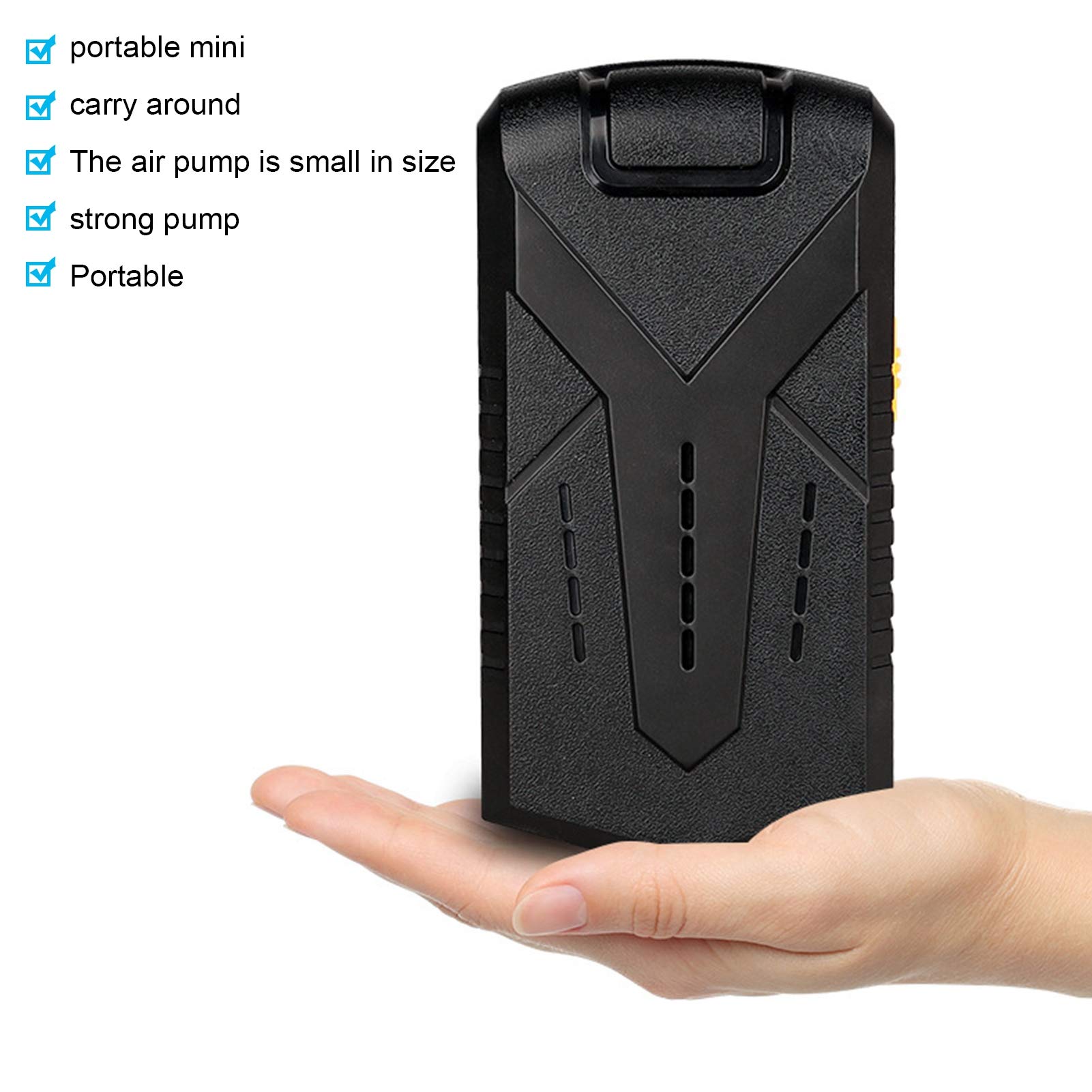 Bomba de Aire eléctrica portátil, para neumáticos de automóvil, con manómetro Digital, Cargador USB, inflado rápido, 12 V, refrigeración bidireccional, diseño Compacto