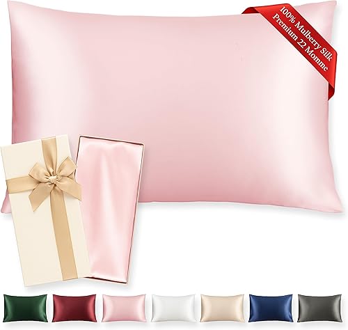 Funda de almohada de seda de morera 100 % pura para cabello y piel con cremallera oculta, 22 Momme grado 6A, 600 hilos, fundas de almohada de seda
