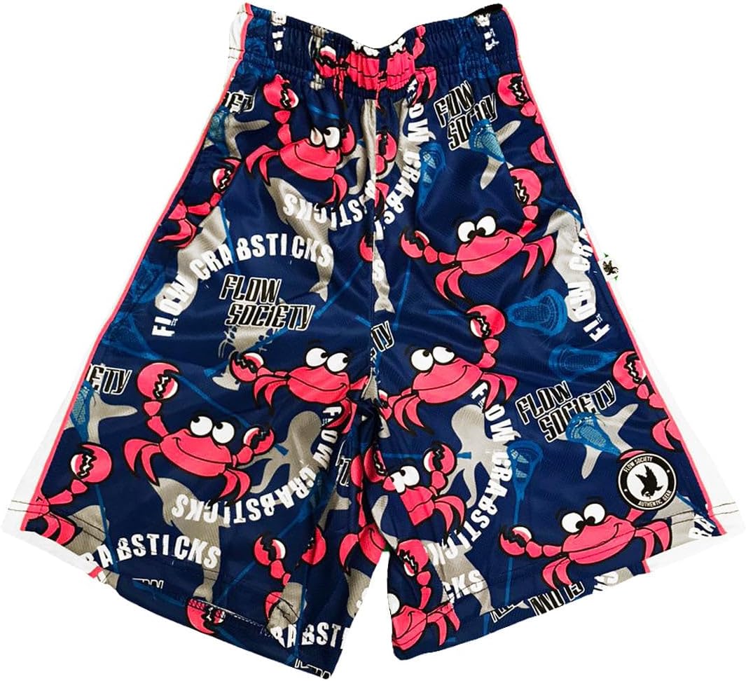 Flow Society Crabsticks Boys Lacrosse Shorts | Boys LAX Shorts | Lacrosse Shorts for Boys | Kids Athletic Shorts for Boys
