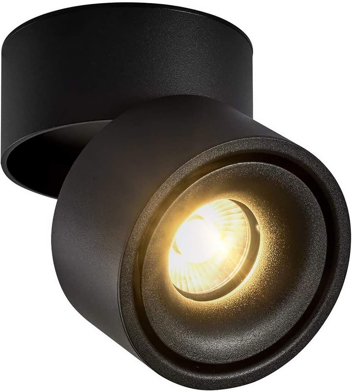 CPROSP 10W Ceiling Spotlight Indoor Rotatable, COB LED Chip, 10 * 10 CM, Natural White 4000 K, Black, Lamp for Kitchen, Living Room