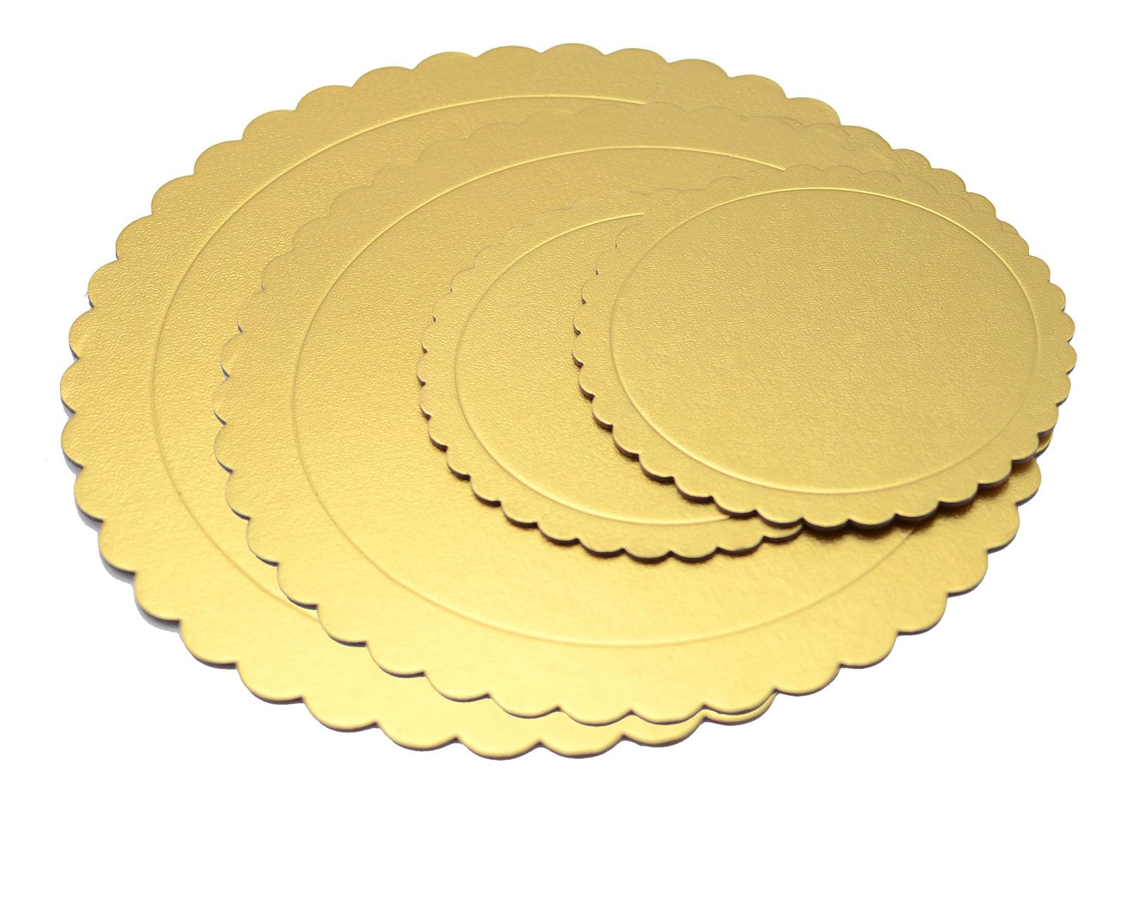 4 Pack Cake Boards Cake Base 6, 8, 10, 12 Inch Cardboard Foil Flower Round Cake Circles Cake Boards for Baking Cake Decorating (Gold)