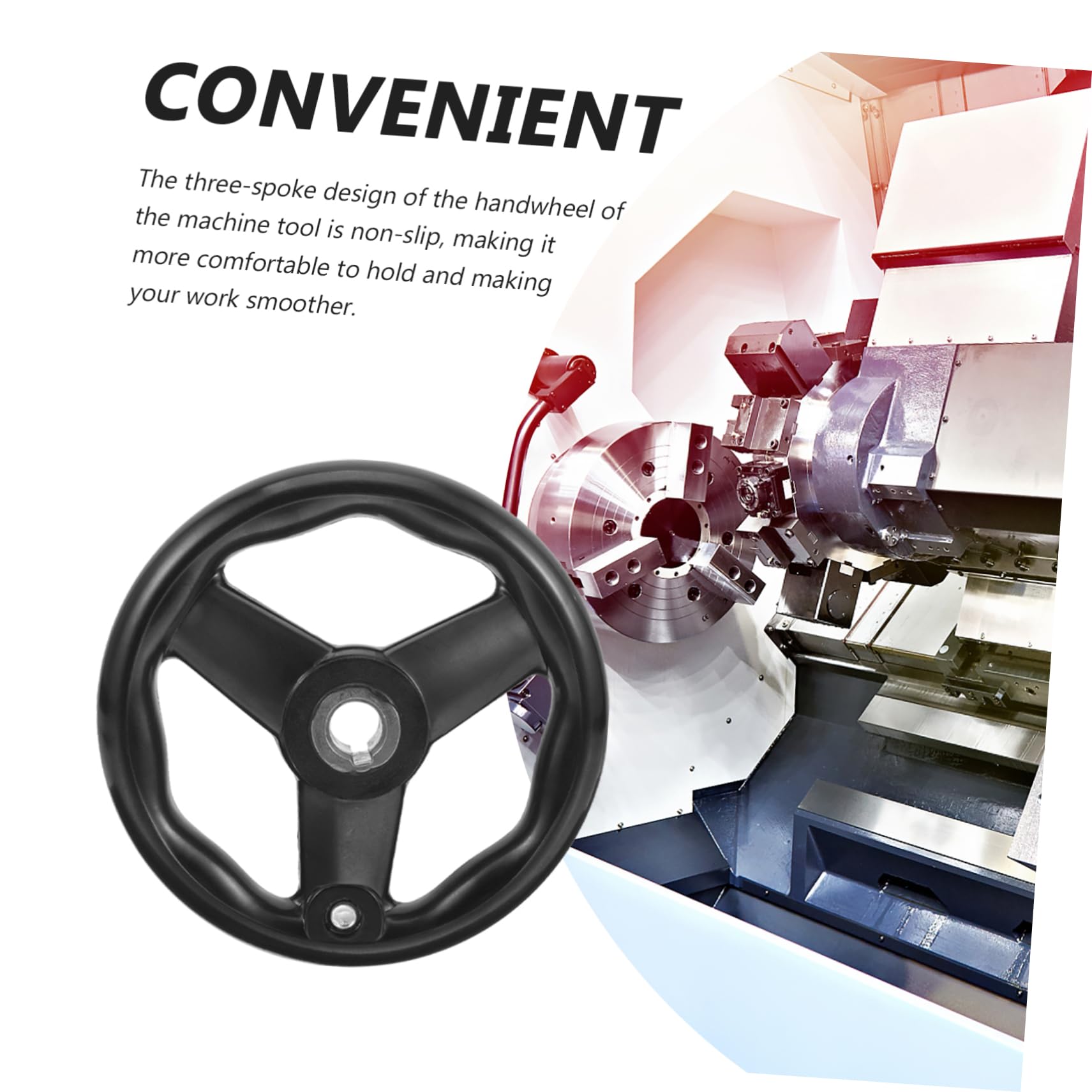 KICHOUSE Revolving Hand Crank Anti-Slip Handwheel Milling Handwheel Three-Spoke Lathe Handwheel Handwork Handwheel Revolving Lathe Handwheel Hand Crank for Machine Tool Bakelite