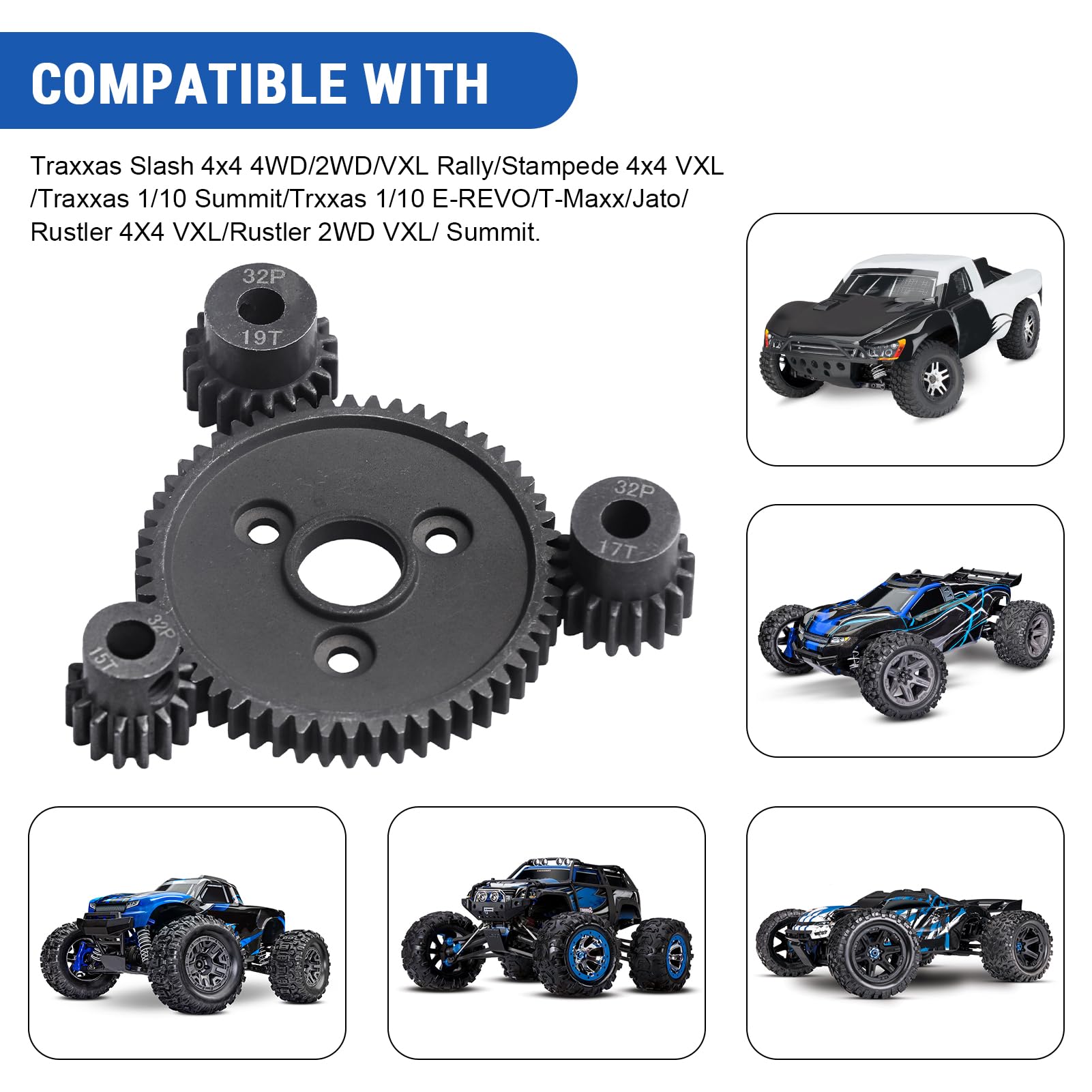 Amazon.com: RC Metal Steel 54T 32P Spur Gear with 15T/17T
