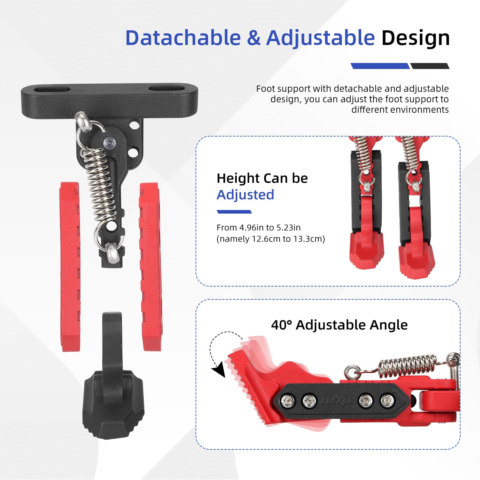 ulip Béquille réglable pour trottinette électrique - Accessoires de rechange pour Xiaomi 4 Segway Ninebot F Series Xiaomi M365 1S Pro Pro2 MI3 - Rouge et noir