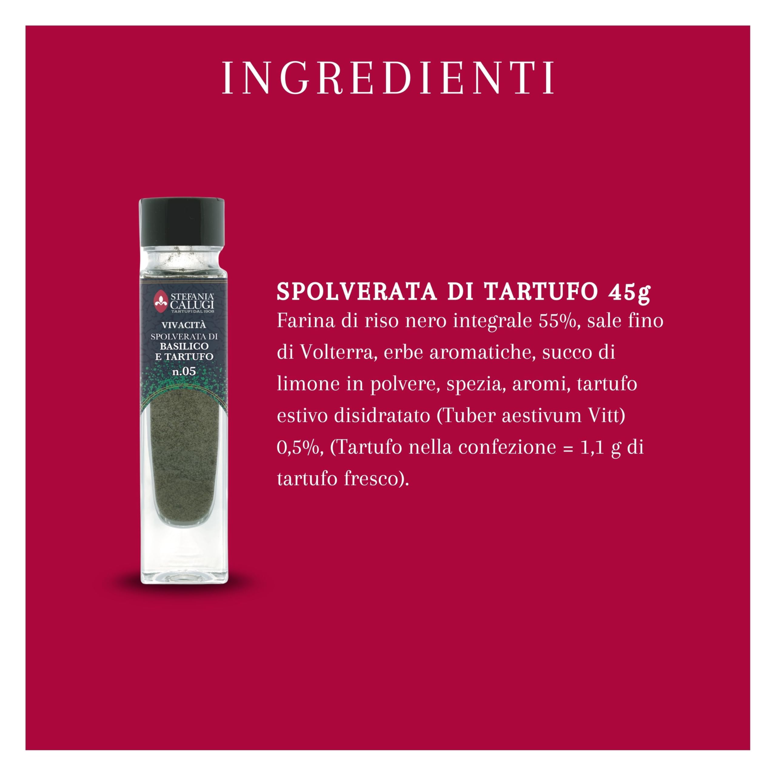 Stefania Calugi - Spolverata di Tartufo – Condimento in Polvere con Tartufo Estivo Italiano – Insaporitore per Pasta, Carne, Uova e Formaggi – Gluten Free, Vegan – Tartufai dal 1908