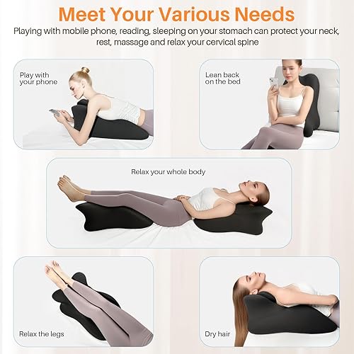 Vista 3 de MIFXIN Almohada de cuña de espuma viscoelástica para adultos, almohada propensa a dormir, soporte ergonómico para dolor de espalda y sentarse