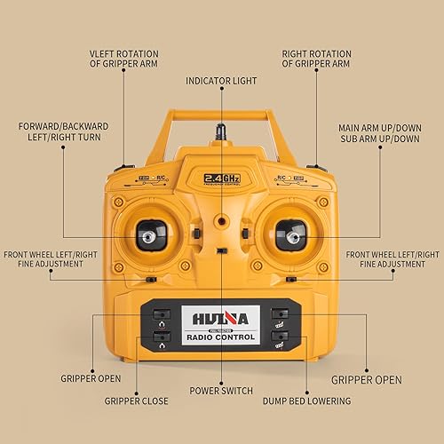 Miniatura 7 de Camión volquete con control remoto de 26 canales, 2 en 1, camión volquete a control remoto, juguete de construcción resistente, ideas de regalos de