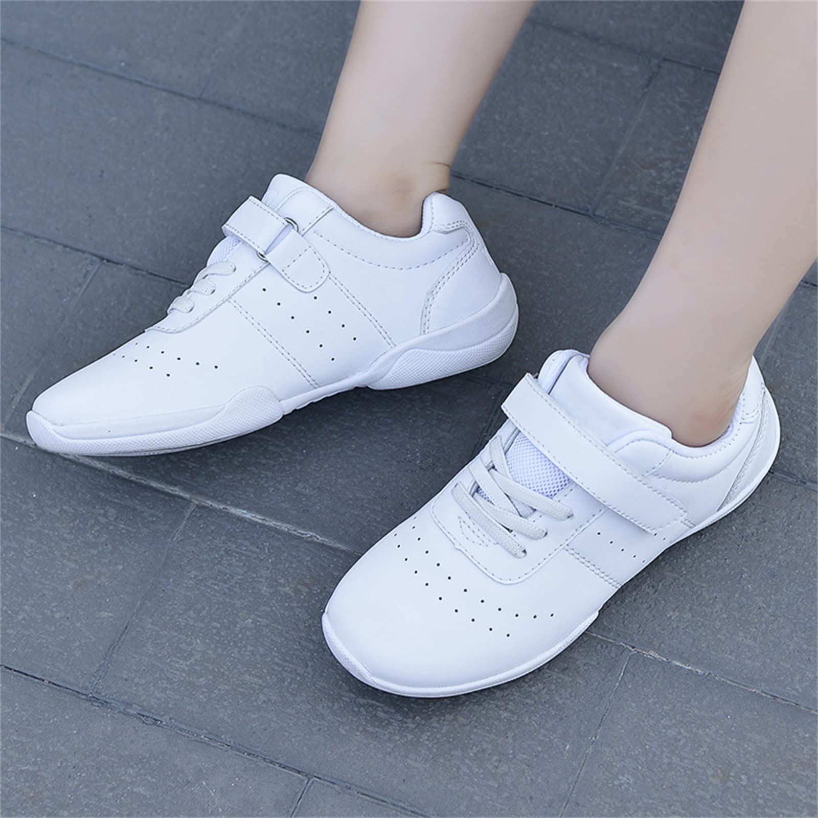 Tanzschuhe Für Mädchen Volle Sohle Gymnastik Cheerleading-Schuhe Klettverschluss Leder Weicher Boden rutschfest