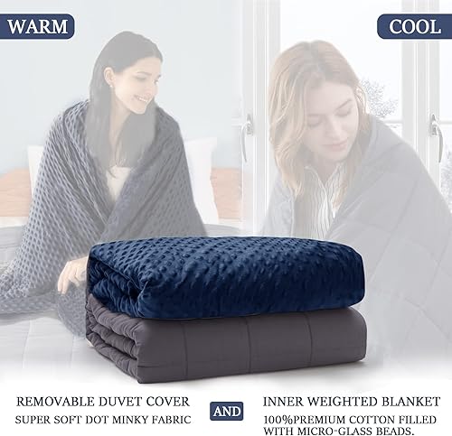 Vista 389 de yescool - Manta con peso, 10 libras, fresca, transpirable, con cuentas de cristal prémium, lavable a máquina, para dormir, 90-110 libras, 41 x 60