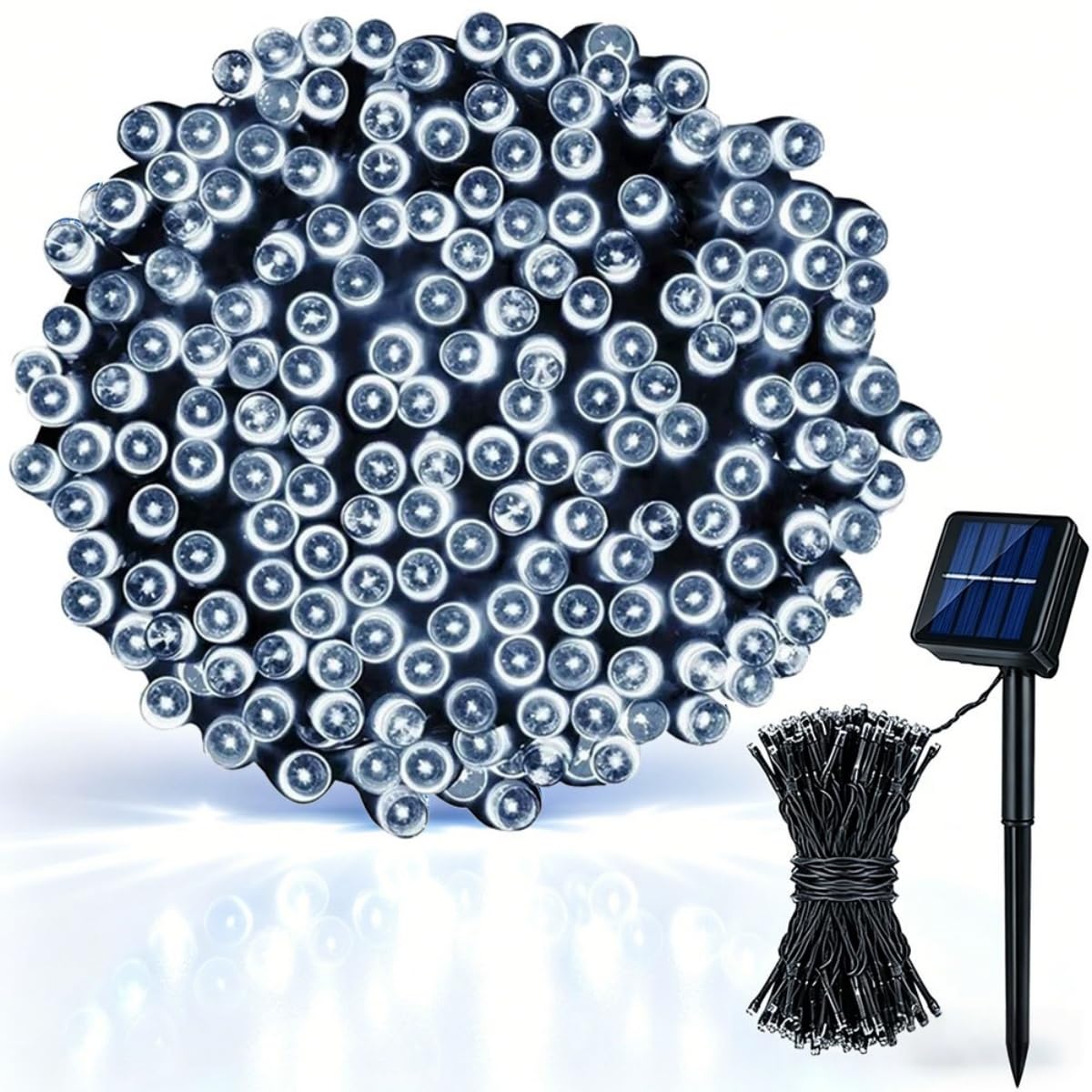 Treer Solar Lights Outdoor Garden, Solar Powered Fairy String Lights with 8 Modes IP66 Waterproof Outside Decorative for Patio, Yard, Festival, Parties, Wedding (White,32M 300LED)
