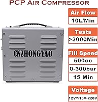 Vista 2 de PORTAIR - Compresor HPA portátil de 4500 PSI, parada automática, sin aceite/agua, convertidor de potencia integrado, compresor de aire PCP