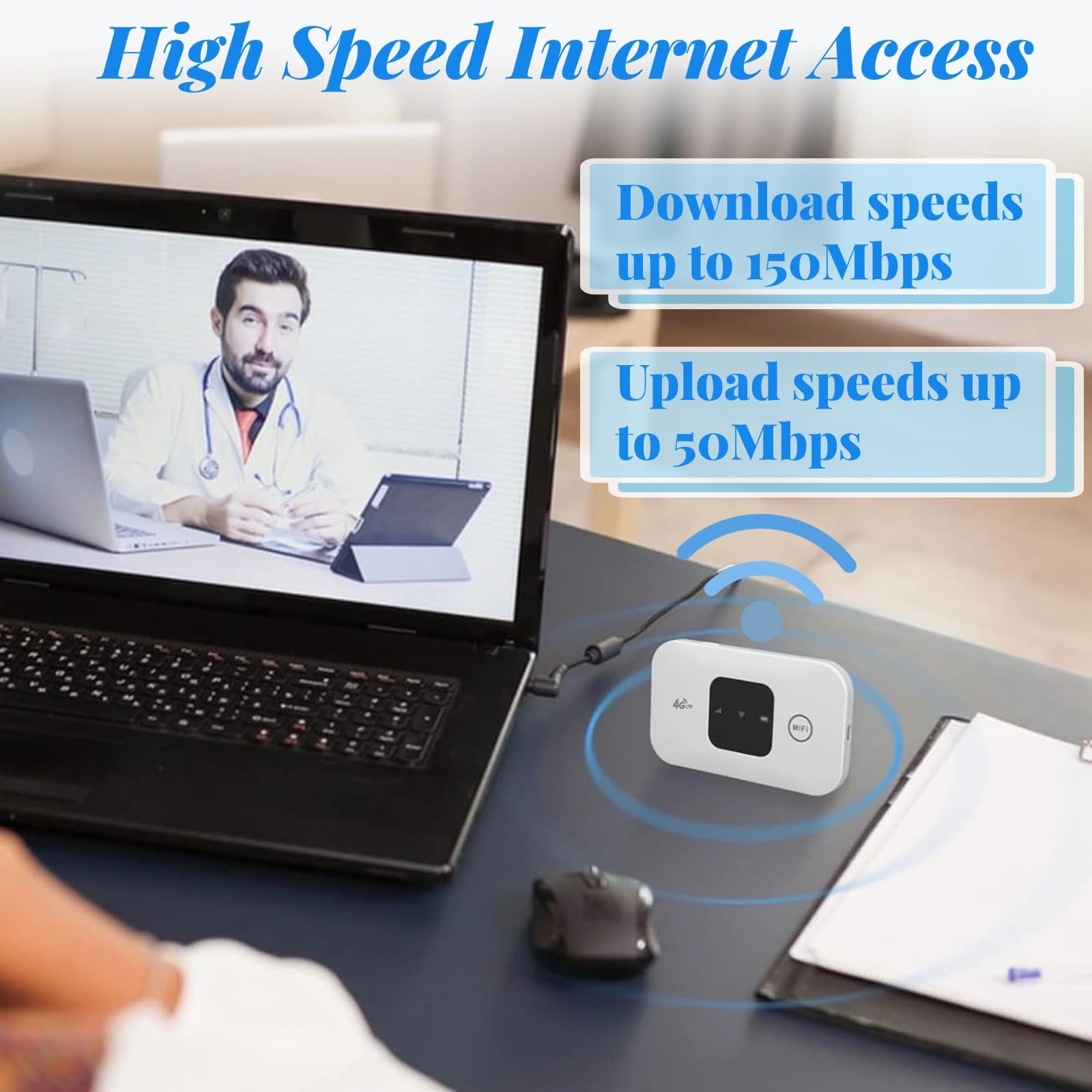 Wi-Fi Portatile, MF800-2 Dispositivi Hotspot Mobile 4G per Viaggi Con Condivisione di 10 Utenti, Supporto per Slot per Scheda SIM B1 B3 B5
