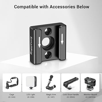 SMALLRIG Cold Shoe Mount Hot Shoe Adapter with 1/4'' Thread for Camera Cage Flash LED Monitor Mount (2 Pack) - 2060