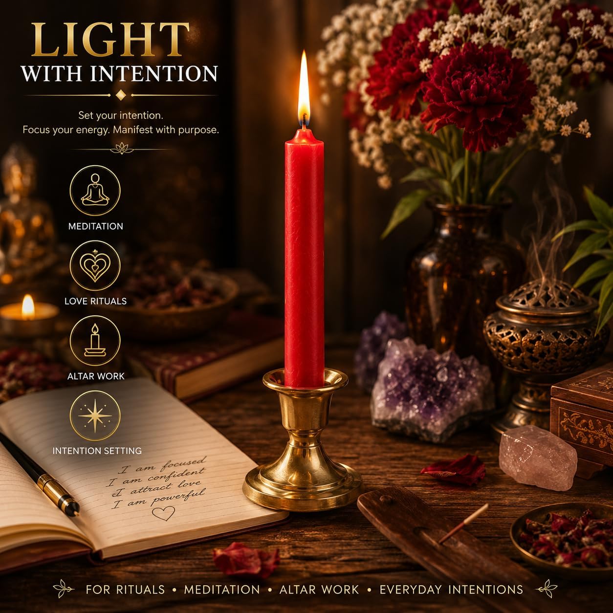 Dinil Red Spell Candles, 4 Inch Mini Chime Candles, Set of 40 image 4