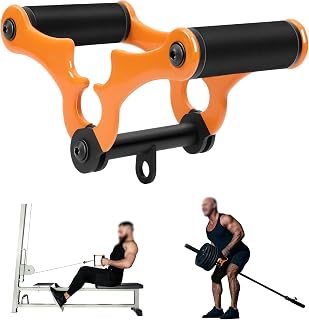V Bar Landmine Attachment T Bar Handle for Barbell Bars，Foldable V Bar Row Handle Double D Row Handle with Rubber Coating T-Row Attachment for Strength Training Bars