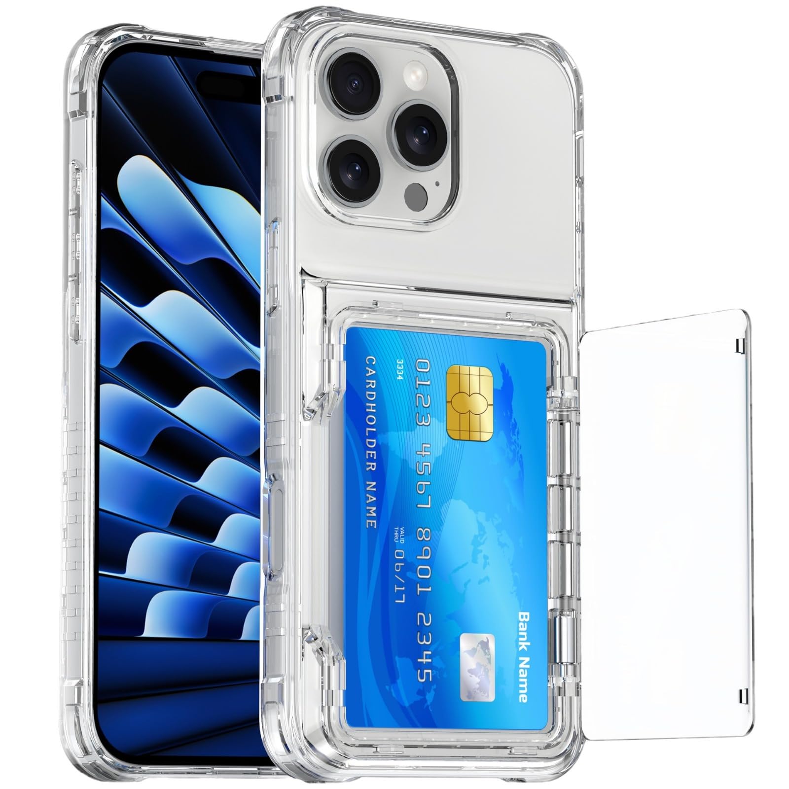 Amazon.co.jp: 透明 いphone 14 背面カード収納 ケース スタンド付き